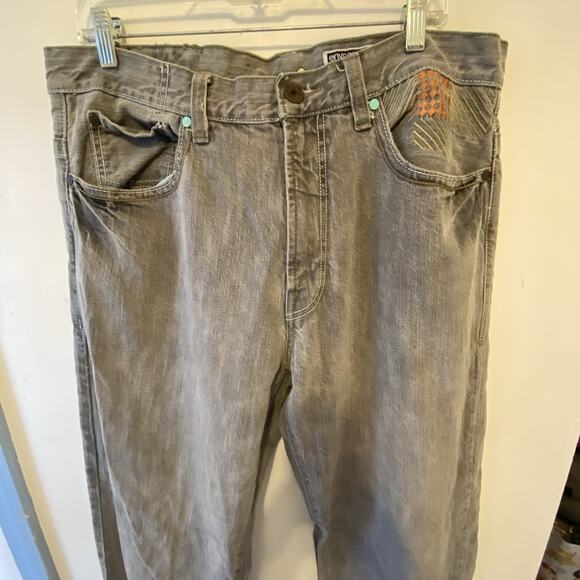 VTG Enyce Clothing Co Rap Straight Baggy Denim Jeans Men 34x31 Y2k Faded Gray - Picture 5 of 8